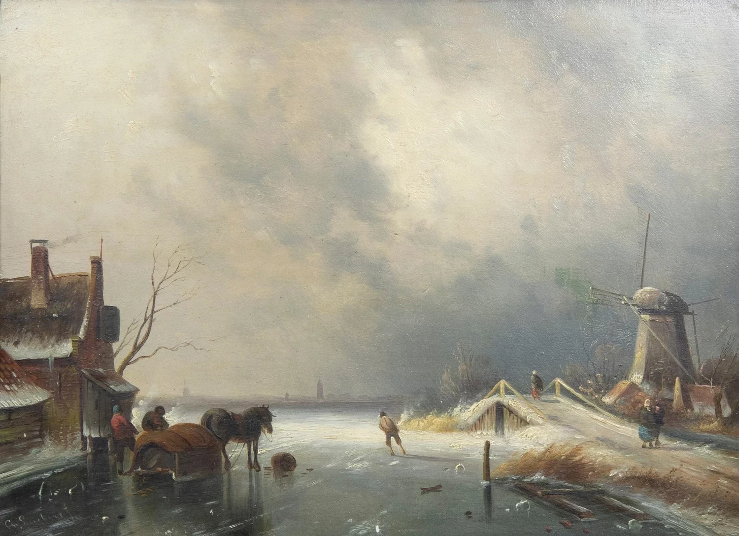 Charles Leickert - 111, Vista invernale con mulino